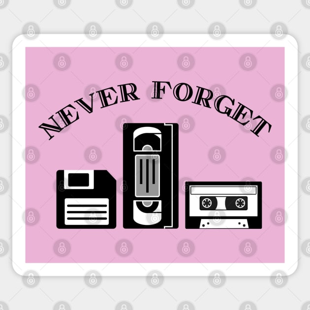 Never Forget Nostalgic 80's Cassete Tape Retro Vintage Sticker by Illustradise